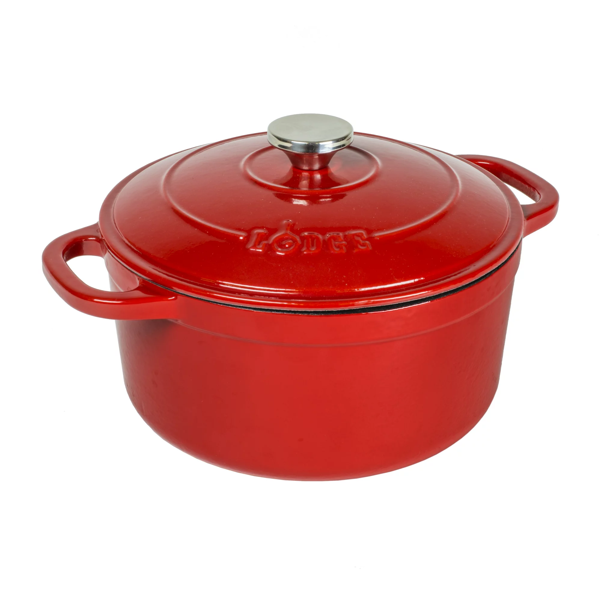 Lodge 5.5 Quart Enameled Cast Iron Dutch Oven. Red