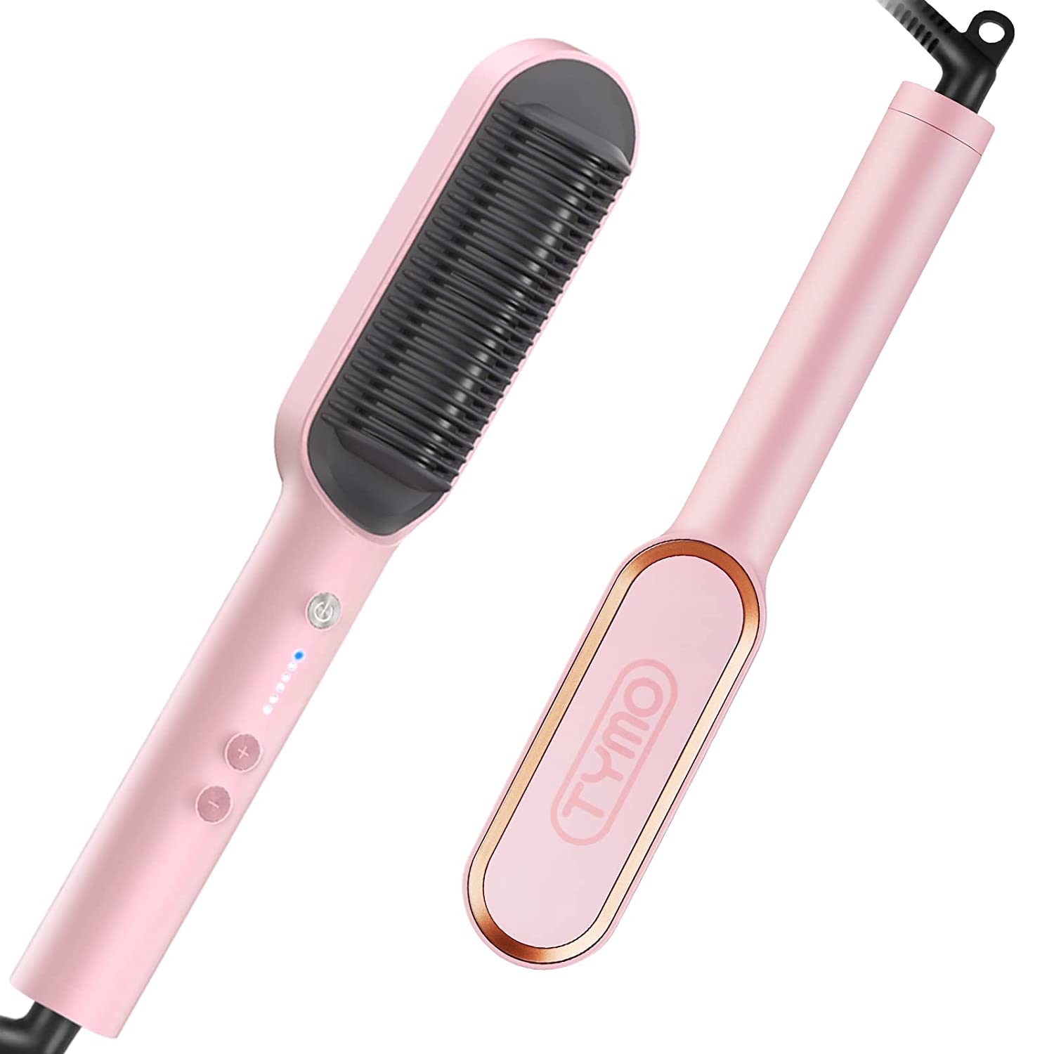 TYMO Hair Straightener Brush. Hair Straightening Comb for Women with 5 Temp 20s Fast Heating & Anti-Scald