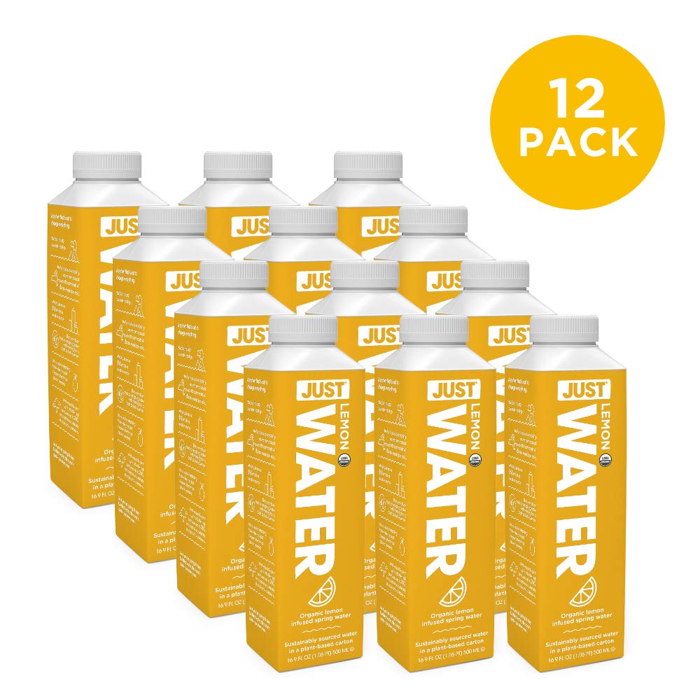 JUST Water Infused. Lemon Flavored Spring Water. 16.9 Oz. (Pack of 12)