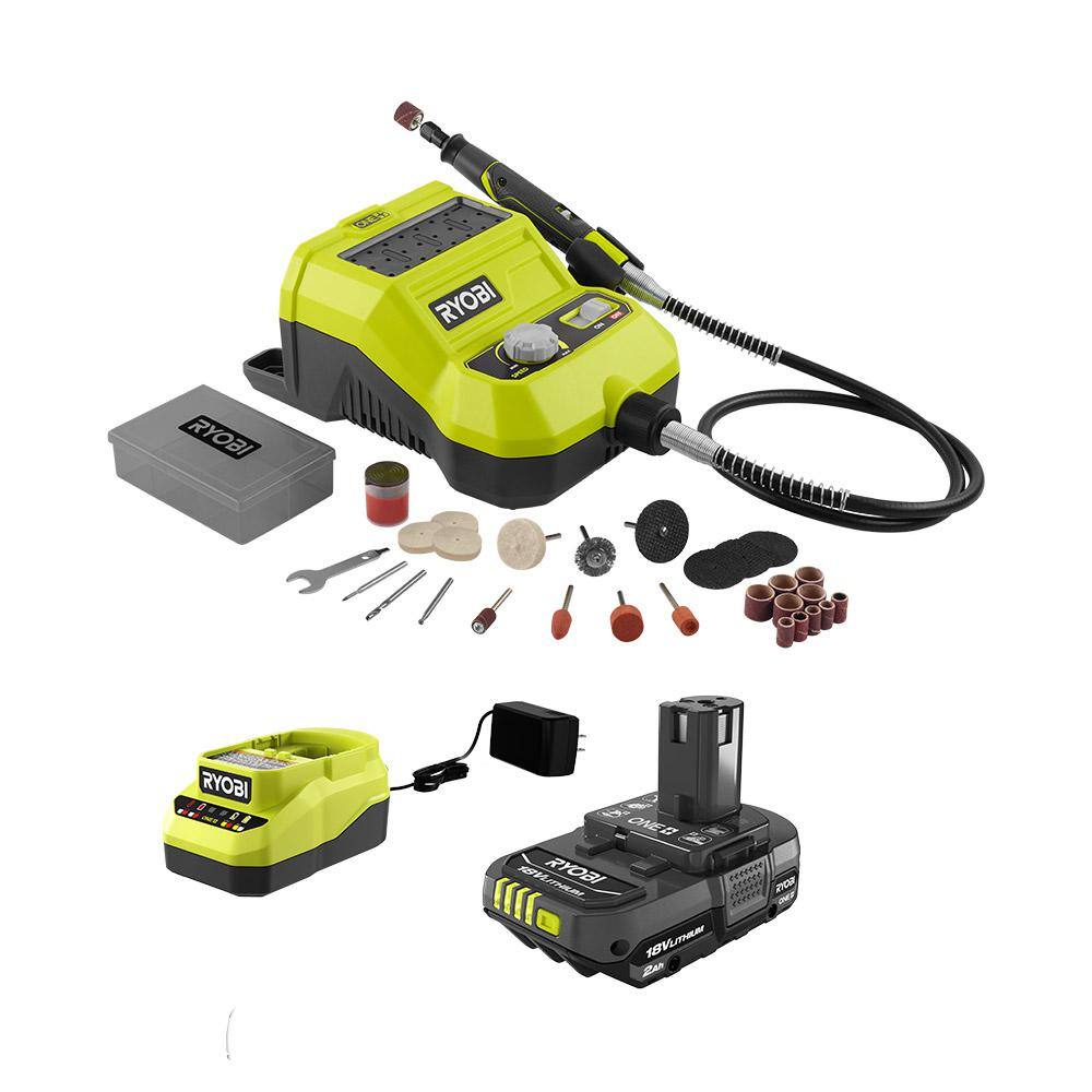 RYOBI P460-PSK005 ONE+ 18V Cordless Rotary Tool with 2.0 Ah Battery and Charger