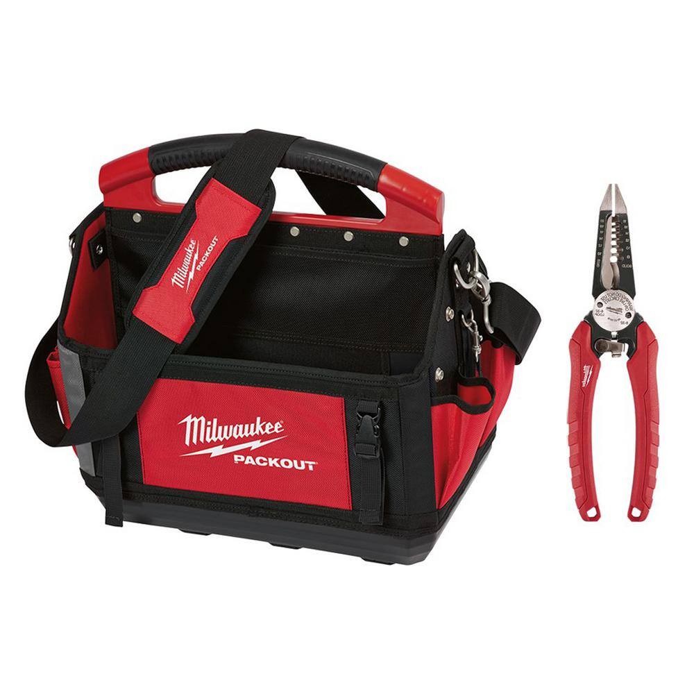 Milwaukee 48-22-8315-48-22-3079 15 in. PACKOUT Tote with 6-in-1 Wire Stripper Pliers
