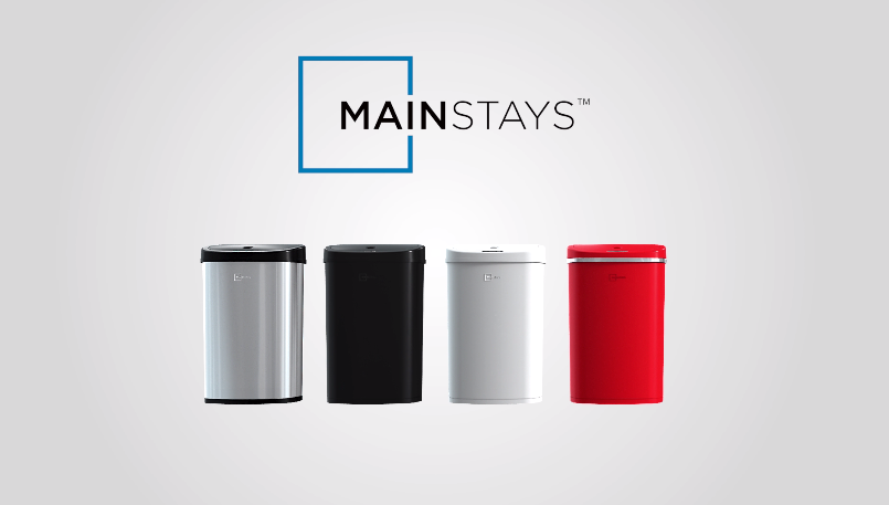 Mainstays 13.2 Gallon Trash Can. Motion Sensor Kitchen Trash Can. Silver