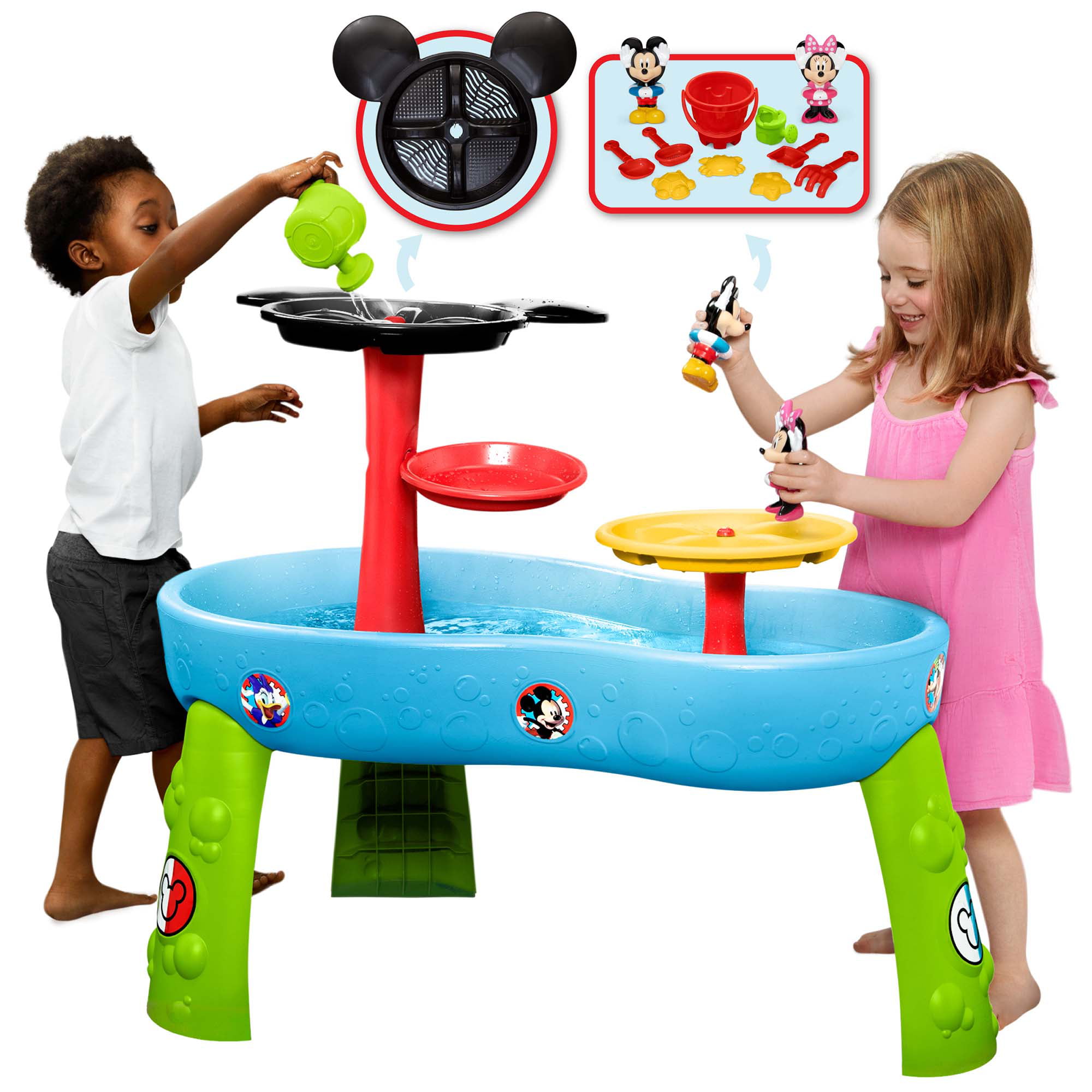 Disney Mickey Mouse Water Table by Delta Children| 3-Tier Water Table with 11-Piece Toy Set. Blue