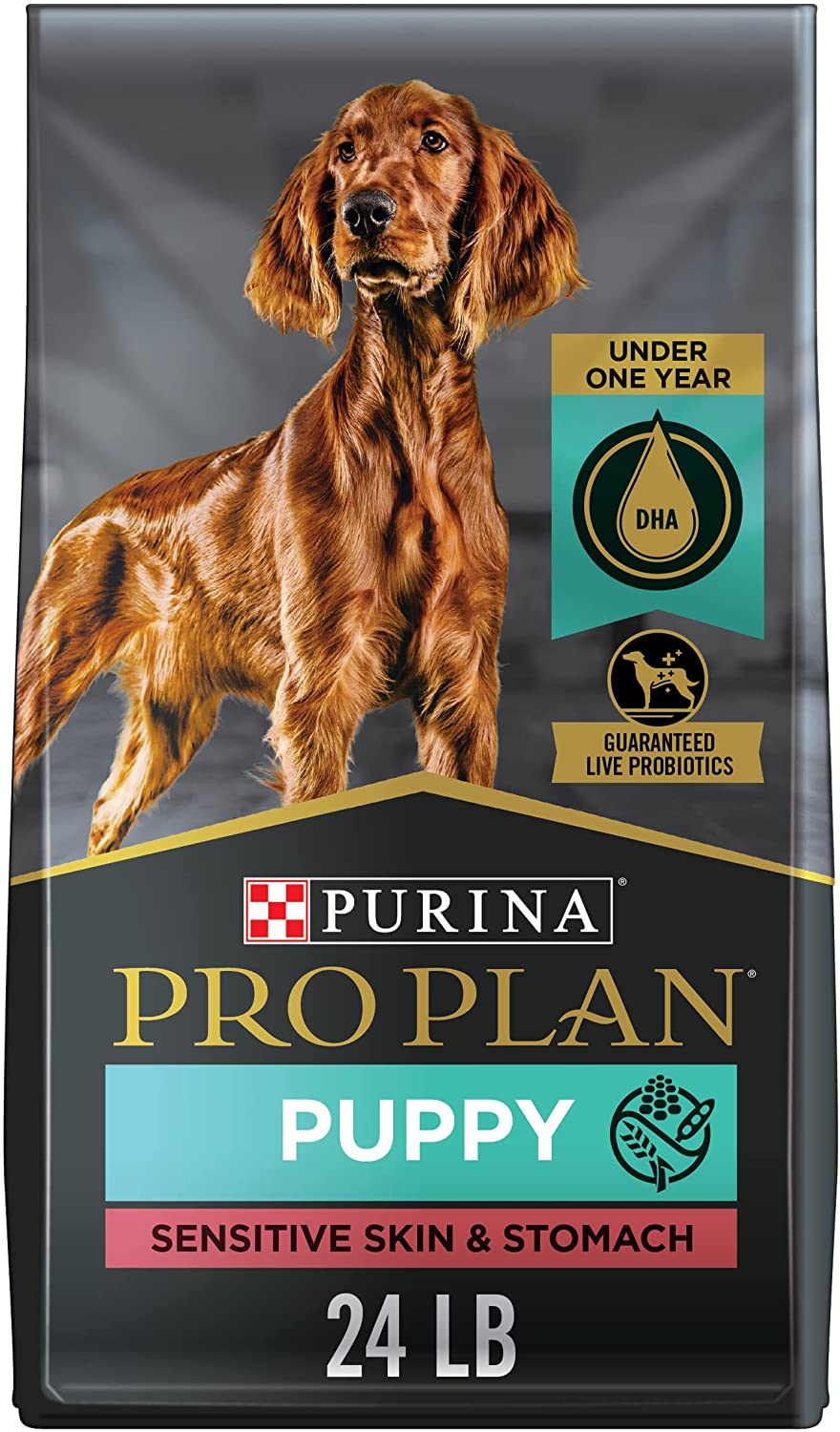 Purina Pro Plan Sensitive Skin and Stomach Dry Puppy Food with Probiotics. Lamb and Oat Meal Formula - 24 lb. Bag