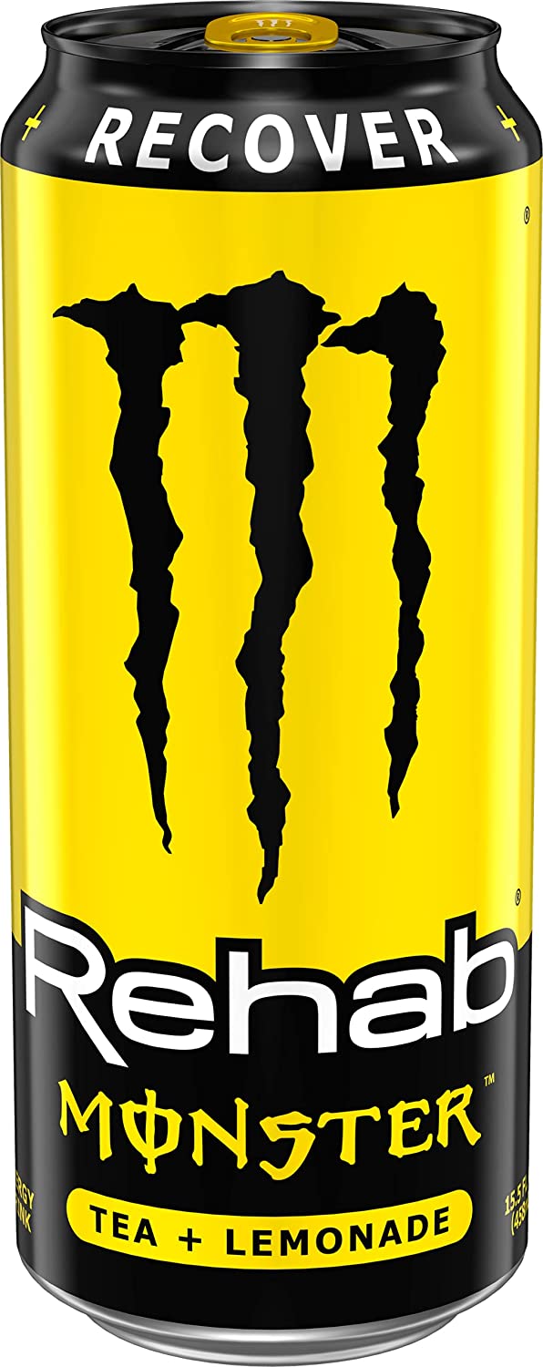 Monster Energy Drink Rehab Tea + Lemonade + Energy. Energy Iced Tea. 15.5 Ounce (Pack of 24)