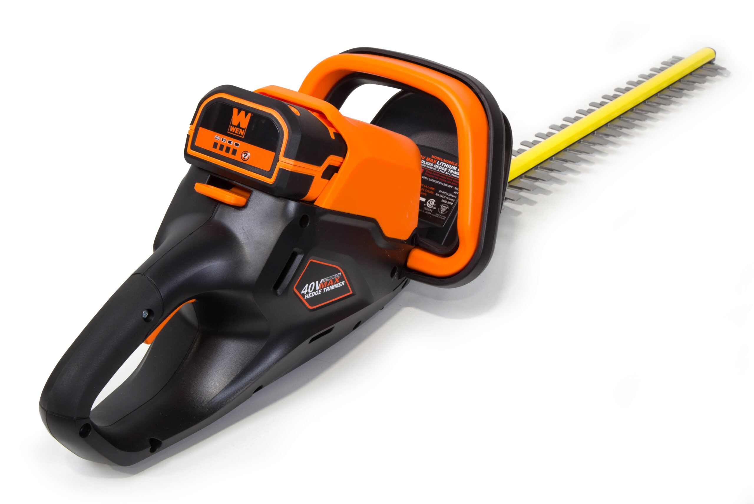 WEN 40V Max Lithium-Ion 24-Inch Cordless Hedge Trimmer with 2Ah Battery and Charger