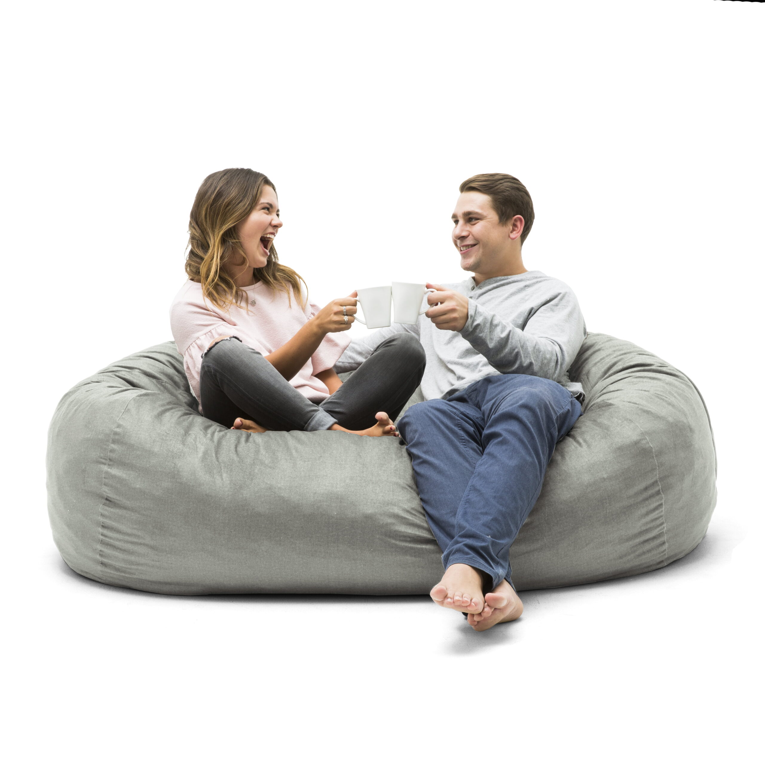 Big Joe Media Lounger Bean Bag. Lenox 6ft. Fog
