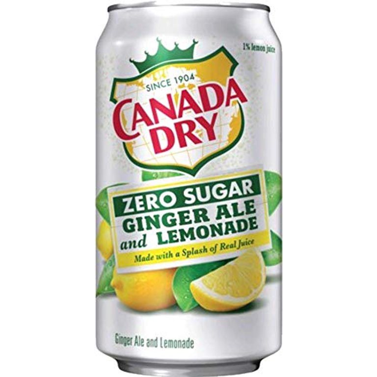 Canada Dry Zero Sugar Ginger Ale and Lemonade Soda. 12 fl oz. 15 cans. total 180 fl oz