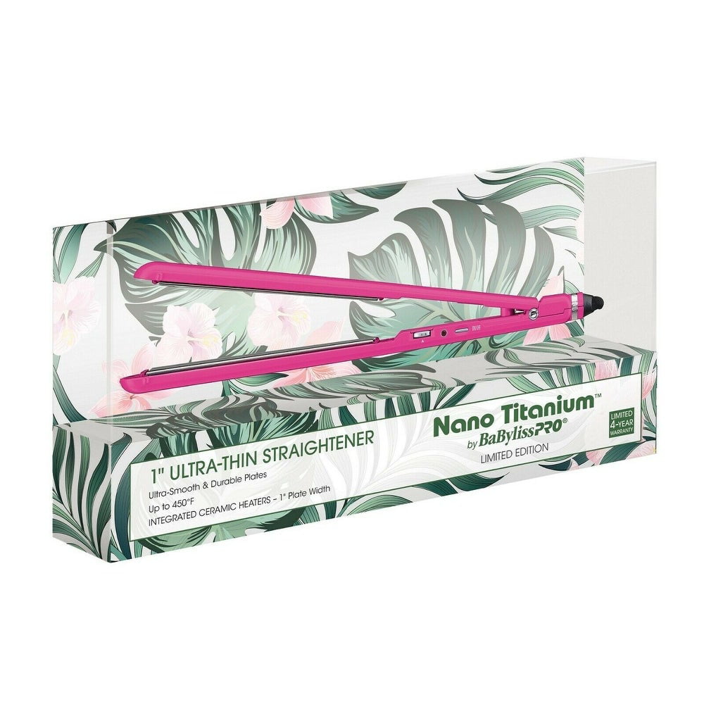 BabylissPRO Nano Titanium 1″ Ultra-Thin Straightener. Pink