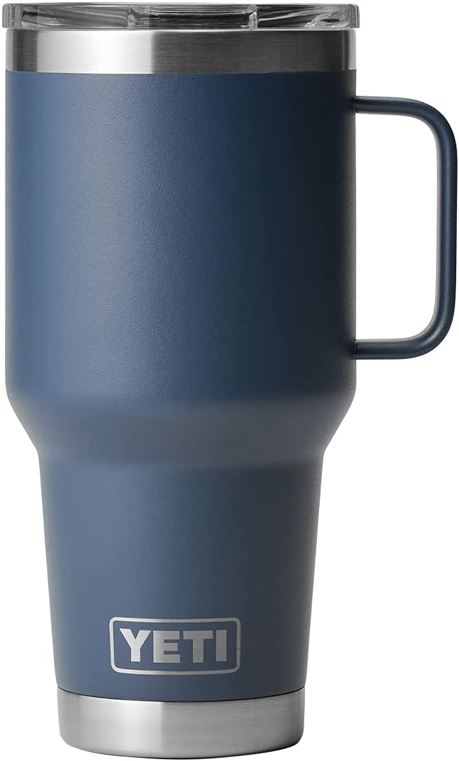 YETI Rambler 30 oz Travel Mug. Stainless Steel. Vacuum Insulated with Stronghold Lid. Navy