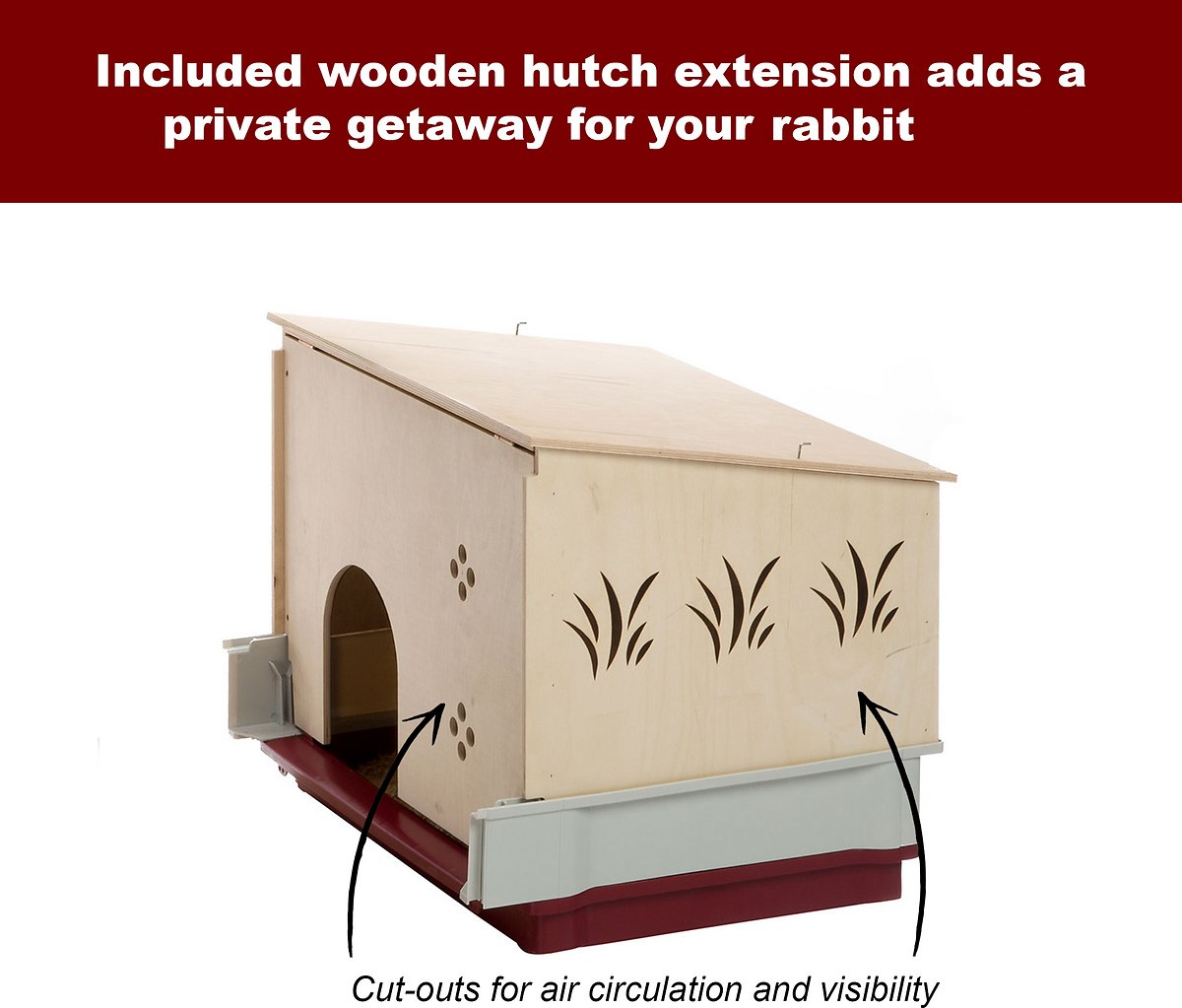 Ferplast Krolik Rabbit Cage | Extra-Large Rabbit Cage w/Wood or Wire Hutch | Rabbit Cage Includes All Accessories