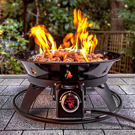 Outland Living Firebowl Outdoor Fire Pit. 21-inch. 58.000 BTU with Fire Pit Cover & Carry Kit. Smokeless Gas Firebowl 