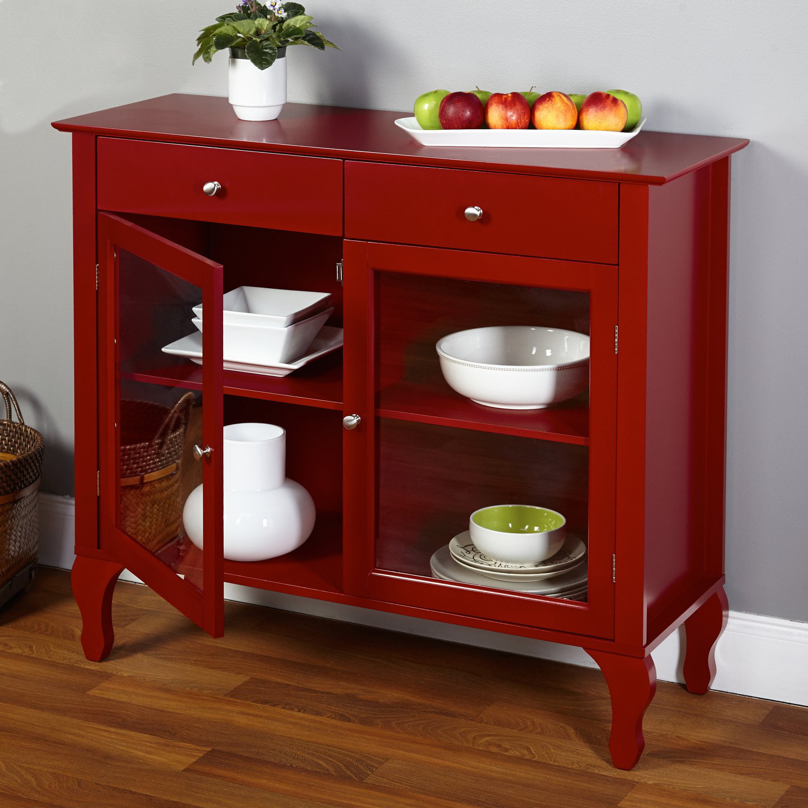 TMS Layla 2-Drawer Buffet Cabinet. Red