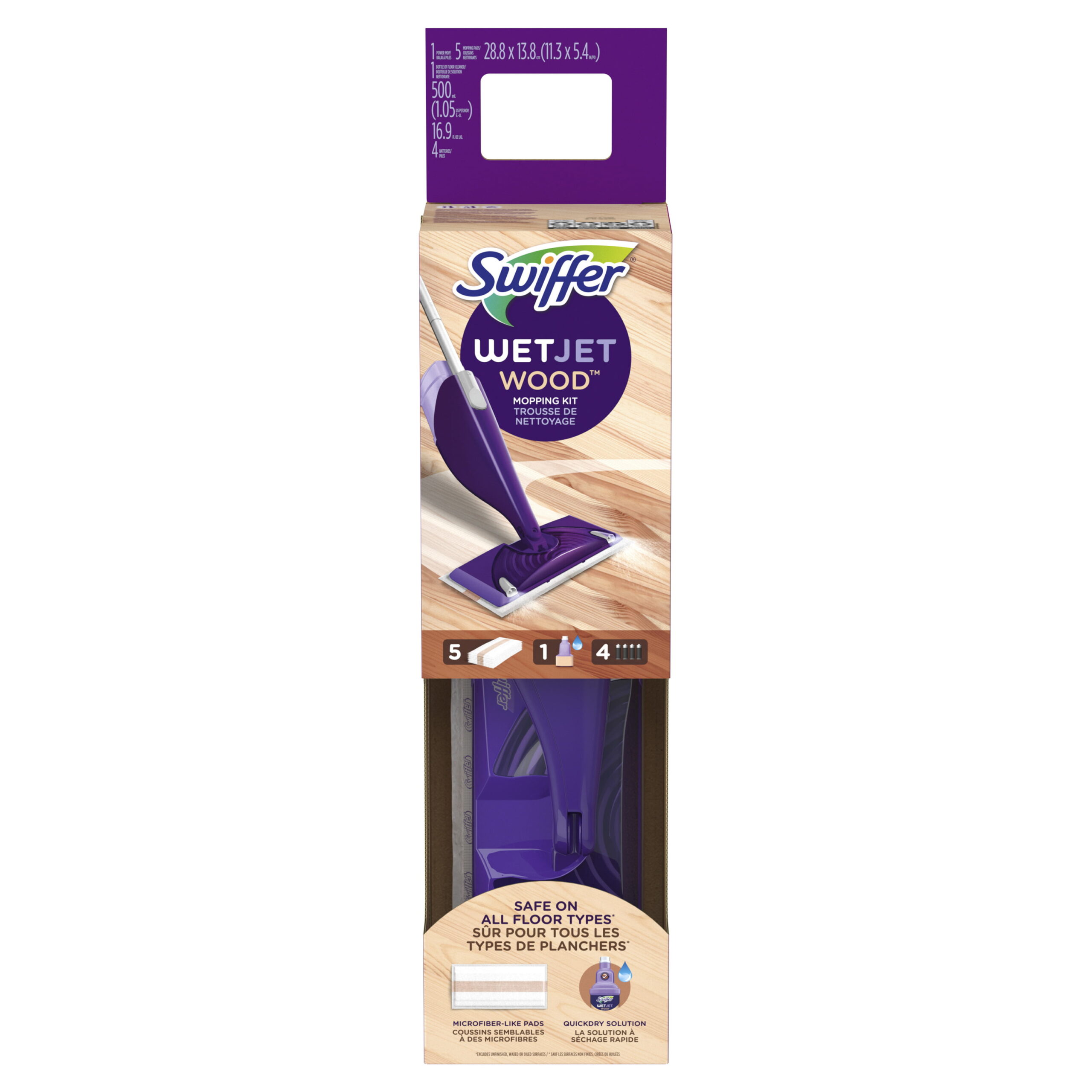 Swiffer WetJet Starter Kit (1 Mop. 5 Pads. 1 Cleaning Solution)