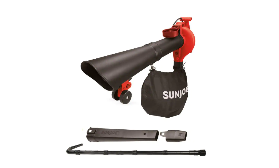Sun Joe SBJ606E-GA-RED 250 MPH 440 CFM 14 Amp Electric Handheld Blower/Vacuum/Mulcher with Gutter Attachment. Red