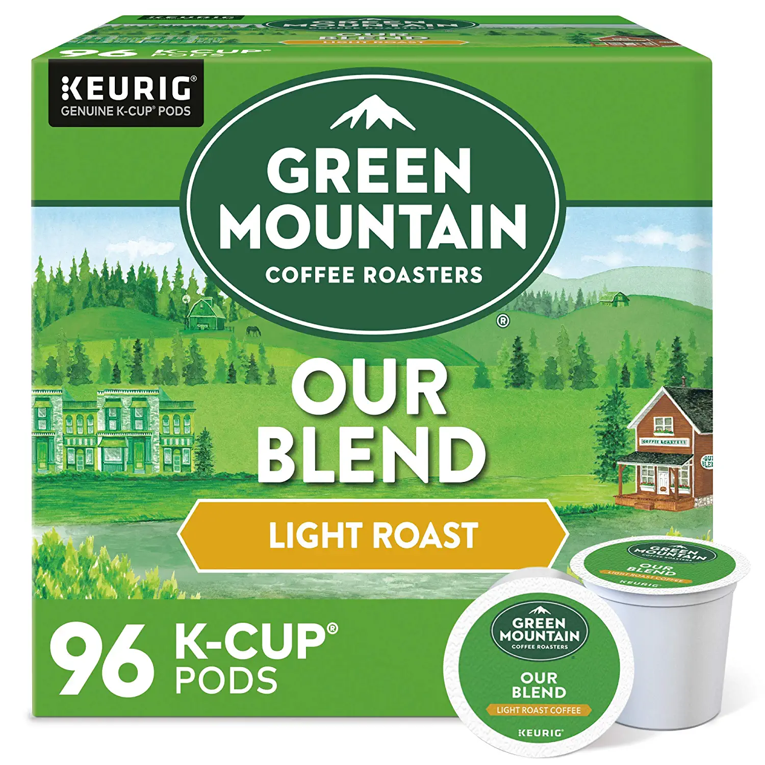 Green Mountain Coffee Roasters Our Blend Single-Serve Keurig K-Cup Pods Light Roast Coffee. 24 Count (Pack of 4)