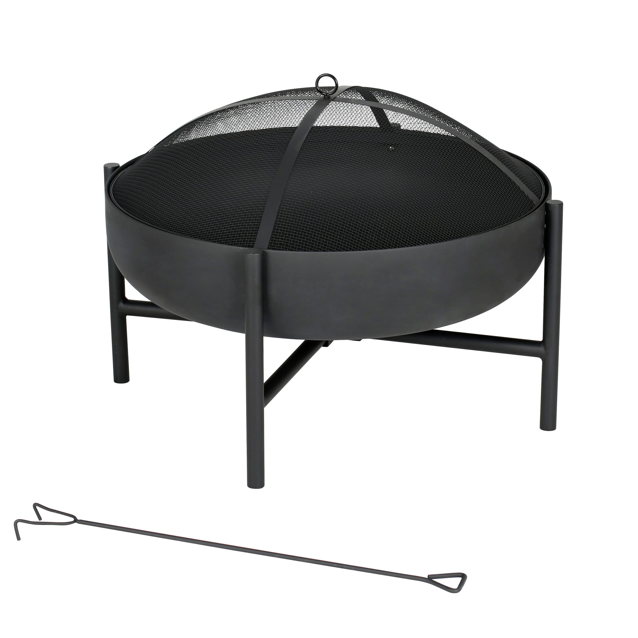 Origin 21 28-in W Black Steel Wood-Burning Fire Pit