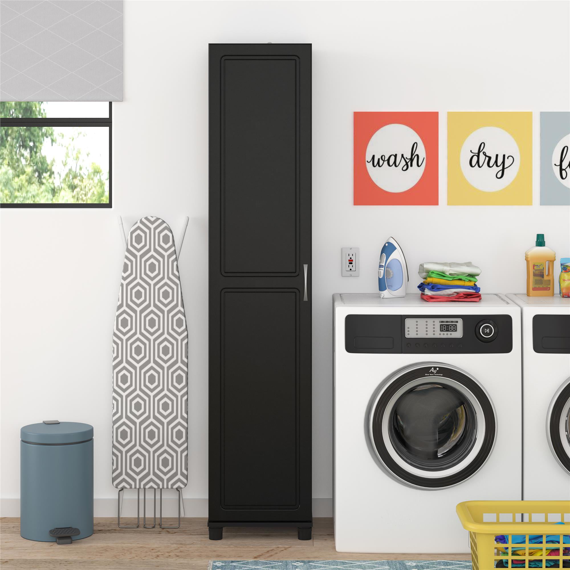 Systembuild Evolution 15.7″W x 15.4″D x 74.3″H Utility Storage Cabinet. Black