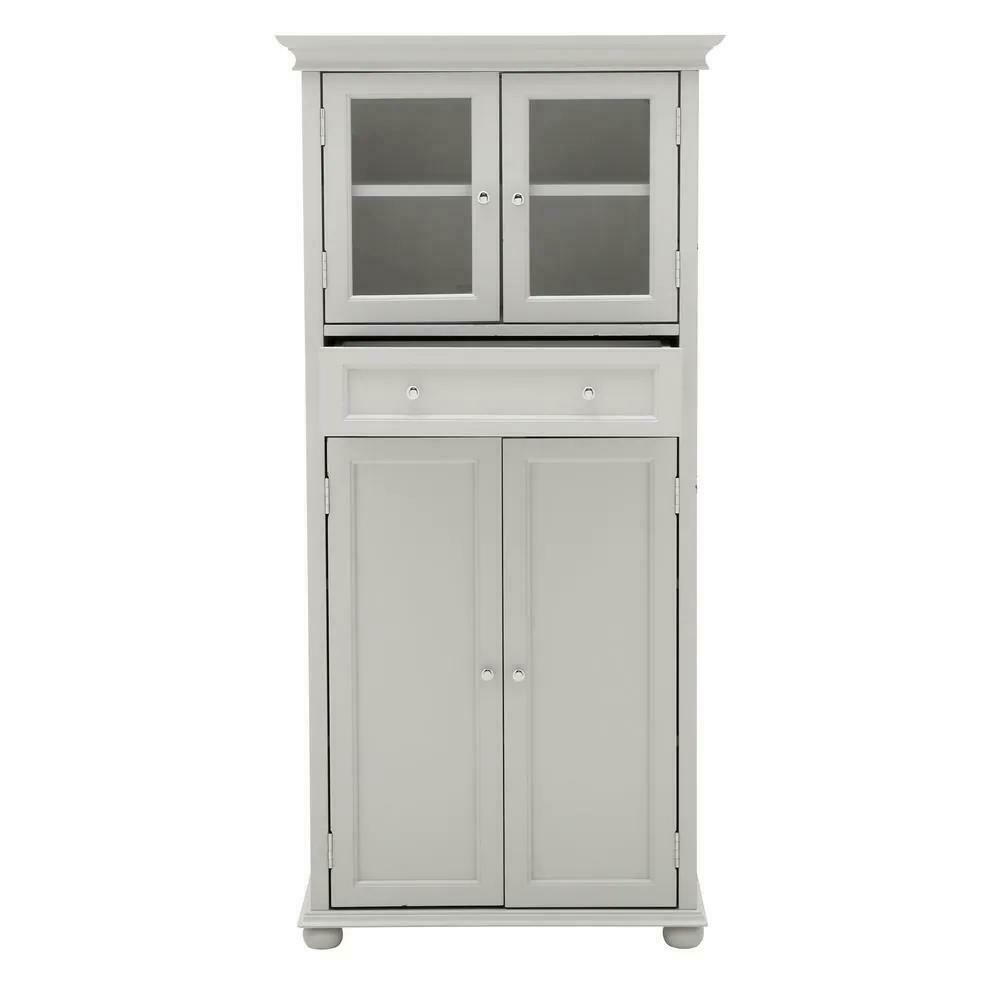 Home Decorators Collection Hampton Harbor 25 in. W 4-Door Tall Cabinet in Dove Grey