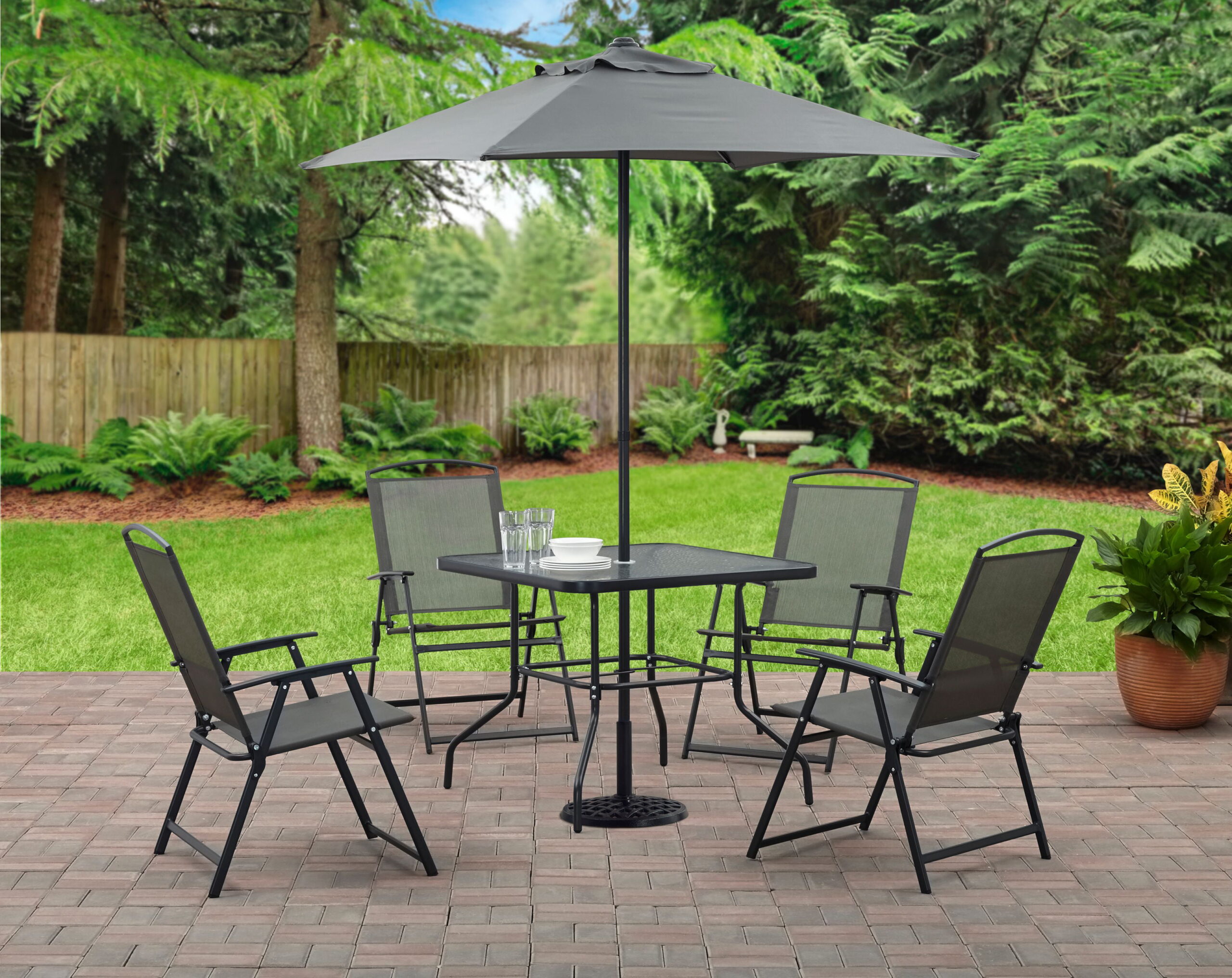 Mainstays Albany Lane 6 Piece Outdoor Patio Dining Set. Grey
