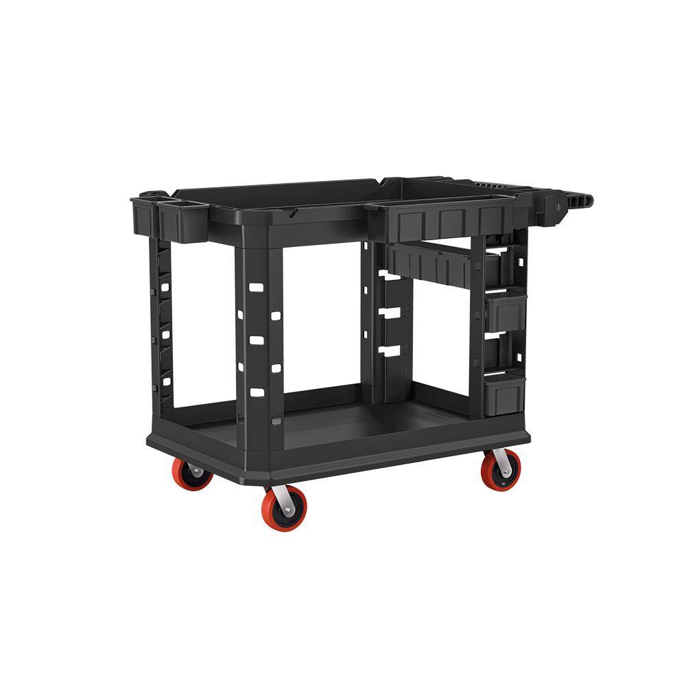 Suncast Commercial PUCHD2645 Heavy-Duty 26.5 in. 2-Shelf Utility Cart in Black