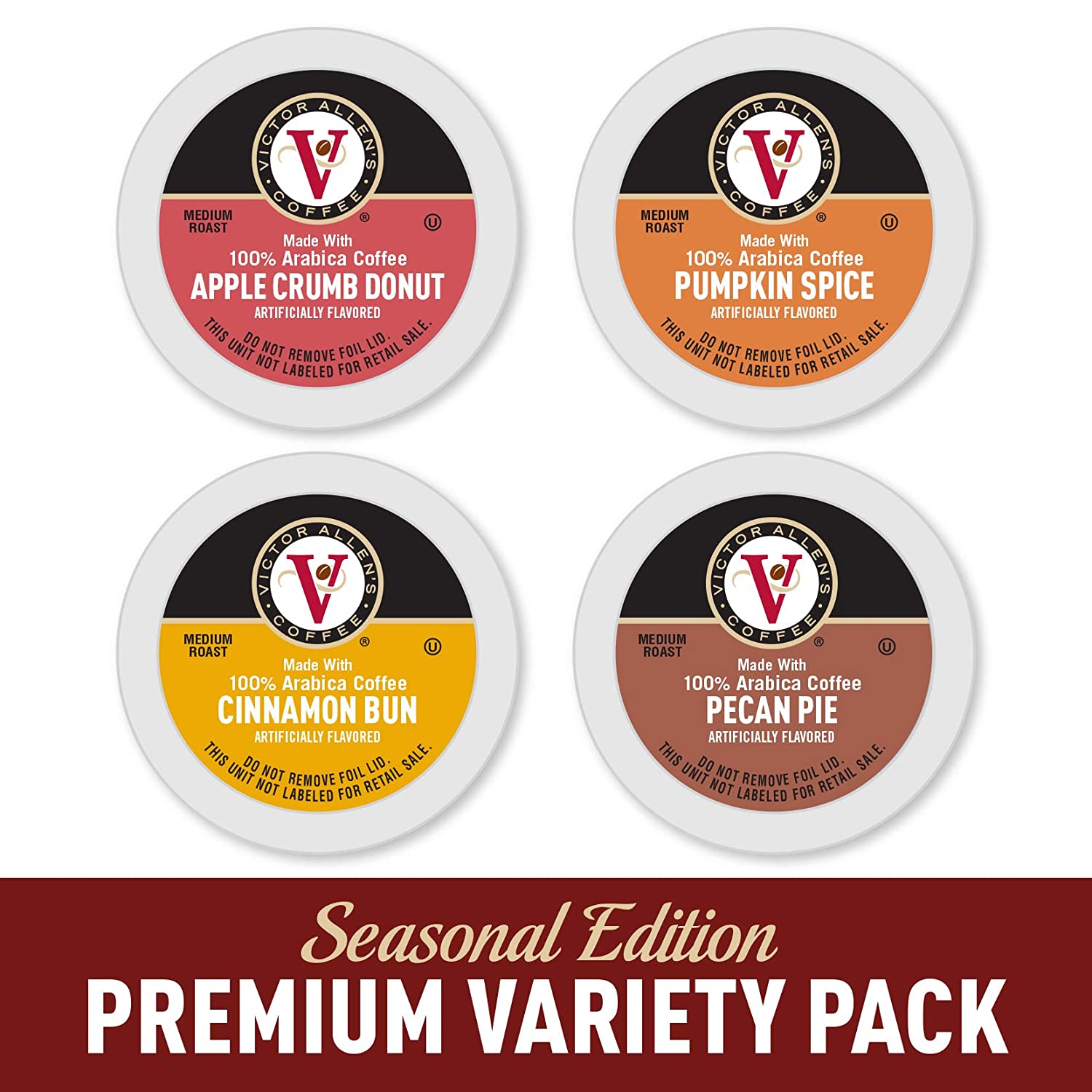 Victor Allen FG014855 for K-Cup Keurig 2.0 Brewers. Coffee Single Serve Coffee Pods. Autumn Favorites Variety Pack. 96 Count