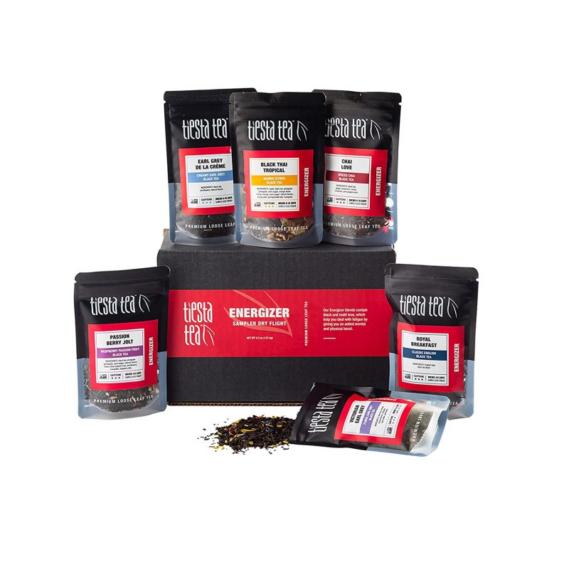 Tiesta Tea Black Tea Sampler. Energizer Dry Flight Loose Leaf. 6 x 1 oz Pouches