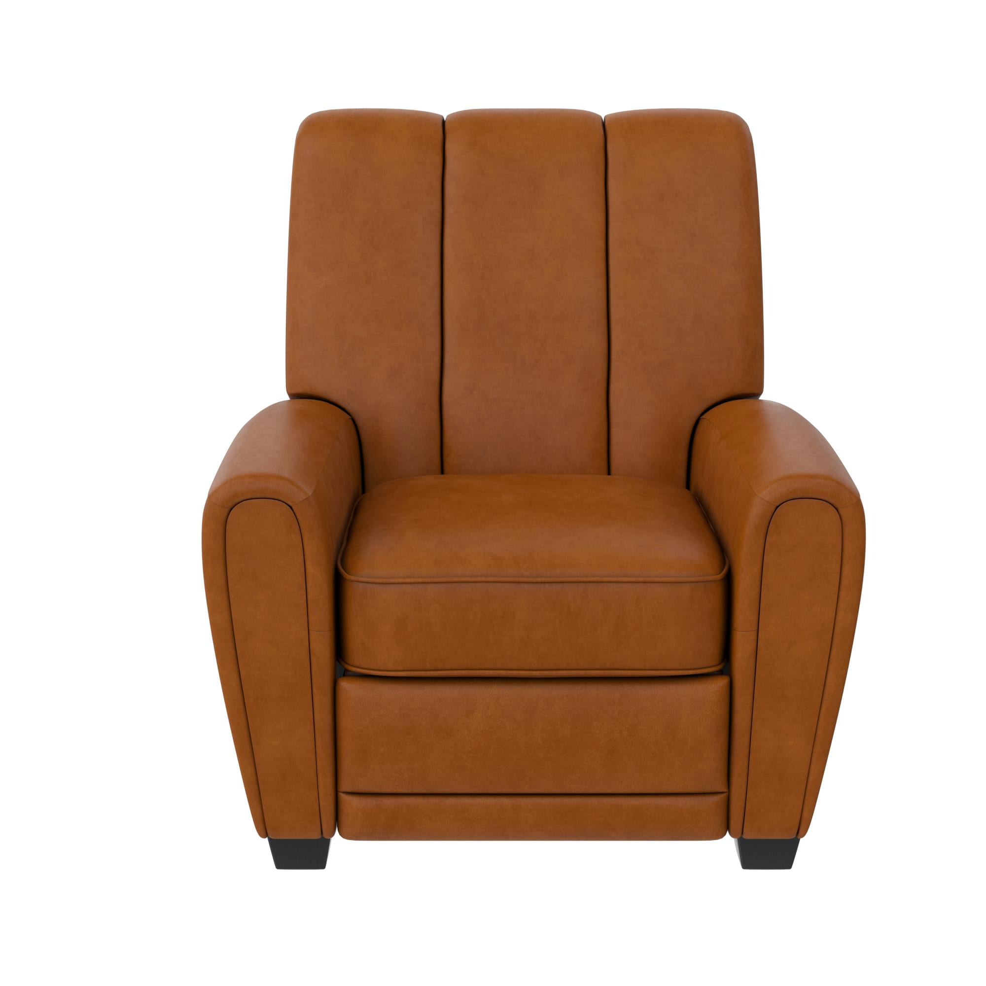 Better Homes & Gardens Vertical Channel Pushback Recliner Chair. Camel Faux Leather