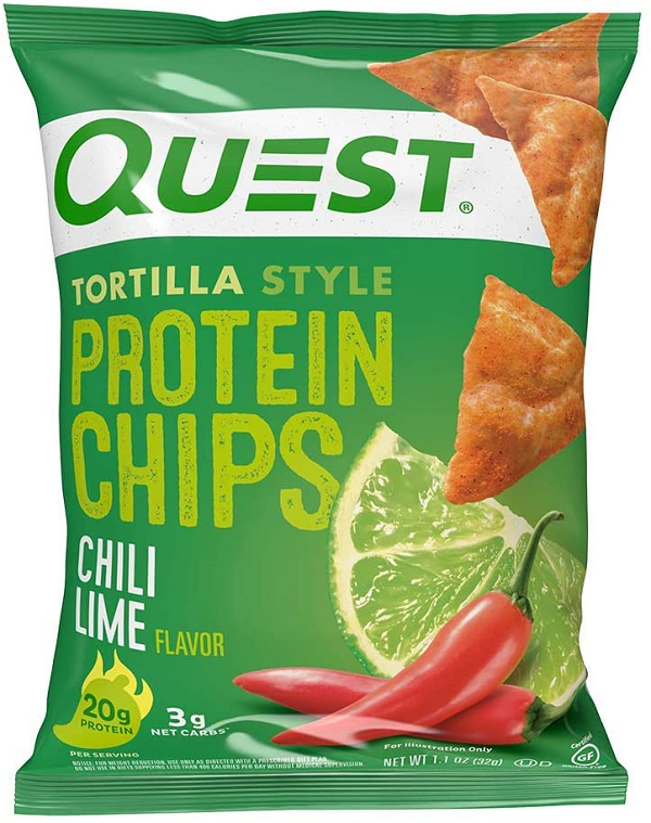Quest Nutrition Tortilla Style Protein Chips. Chili Lime. Baked. 1.1 Oz. 12 Count