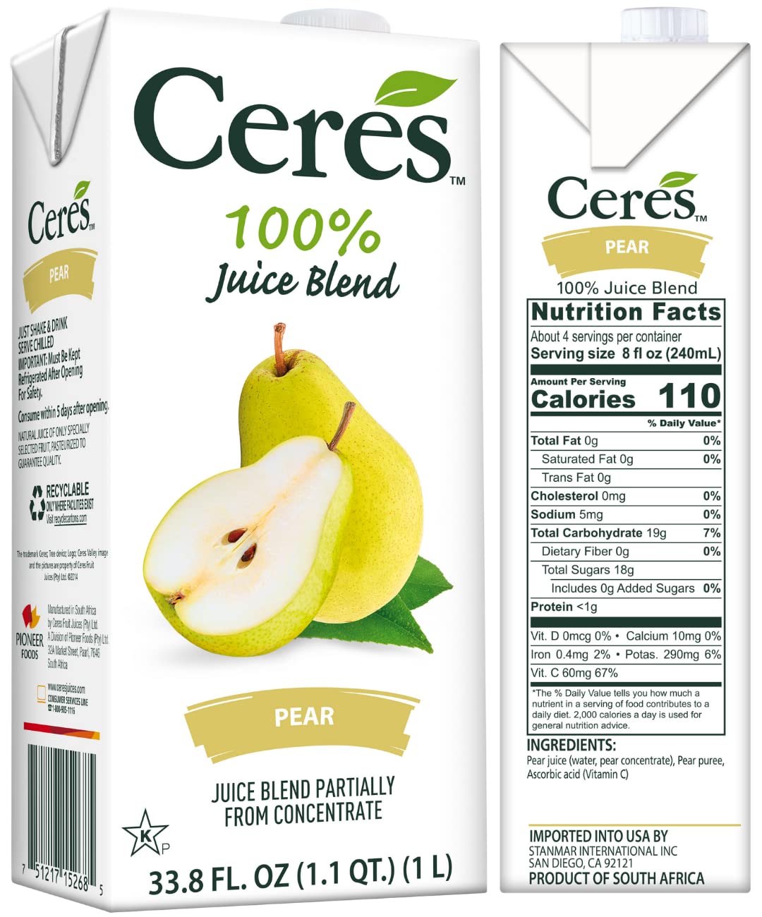 Ceres 100% All Natural Pure Fruit Juice No Added Sugar
