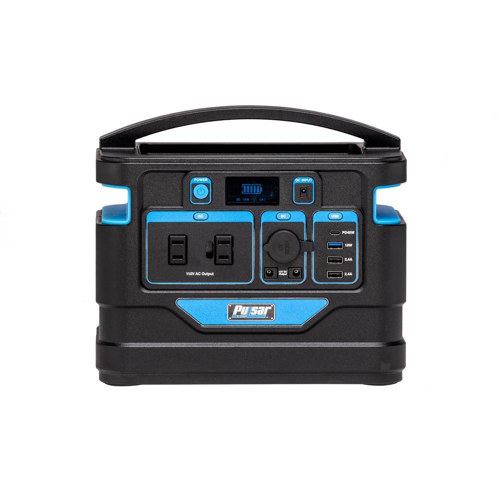 Pulsar PPS500 500-Watt Power Station with Push Button Start Battery Portable Generator for Outdoors