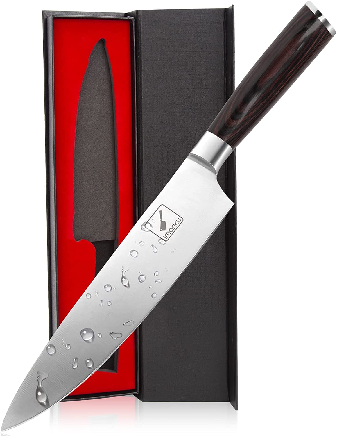 imarku Japanese Chef Knife - Pro Kitchen Knife 8 Inch Chef-s Knives High Carbon Stainless Steel Sharp Paring Knife with Ergonomic Handle. Useful Kitchen Gadgets