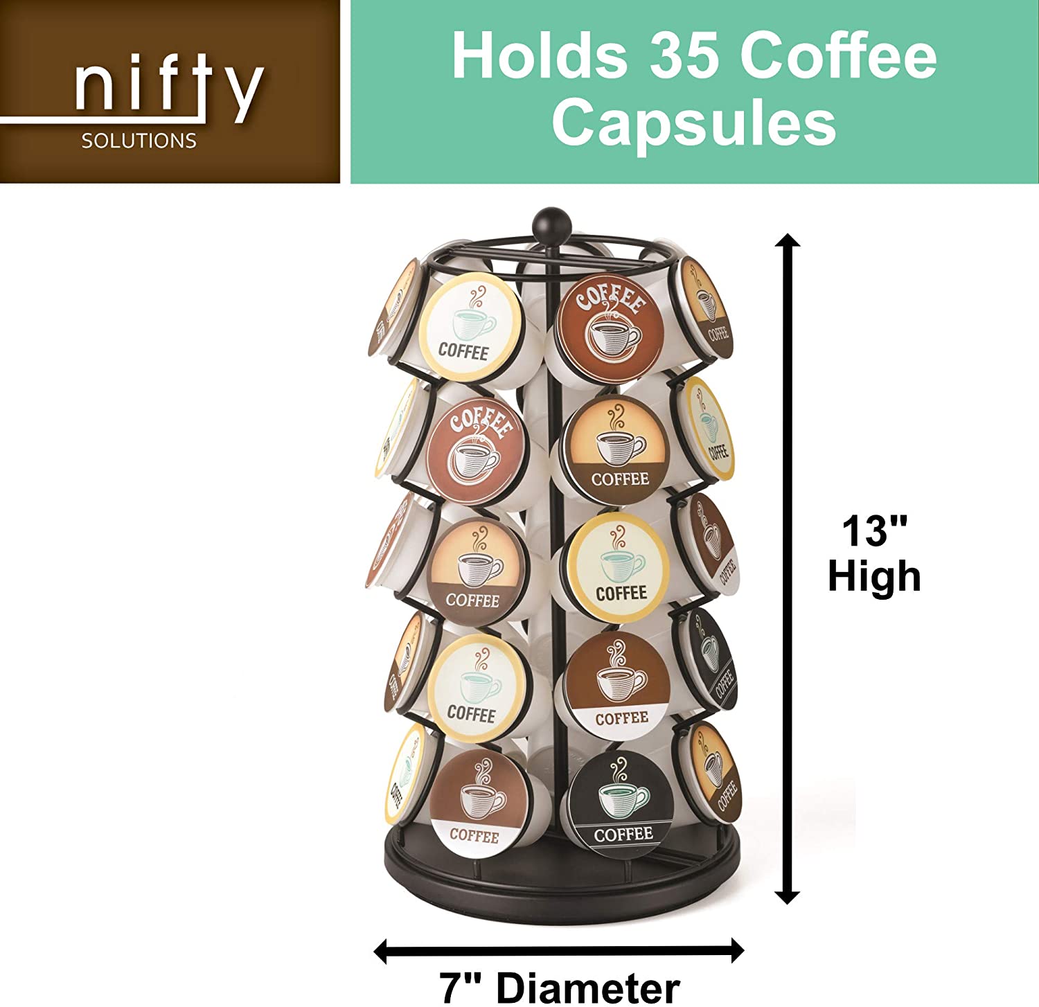 Nifty Solutions 35 Coffee Pod Carousel. 1 Count (Pack of 1). Black