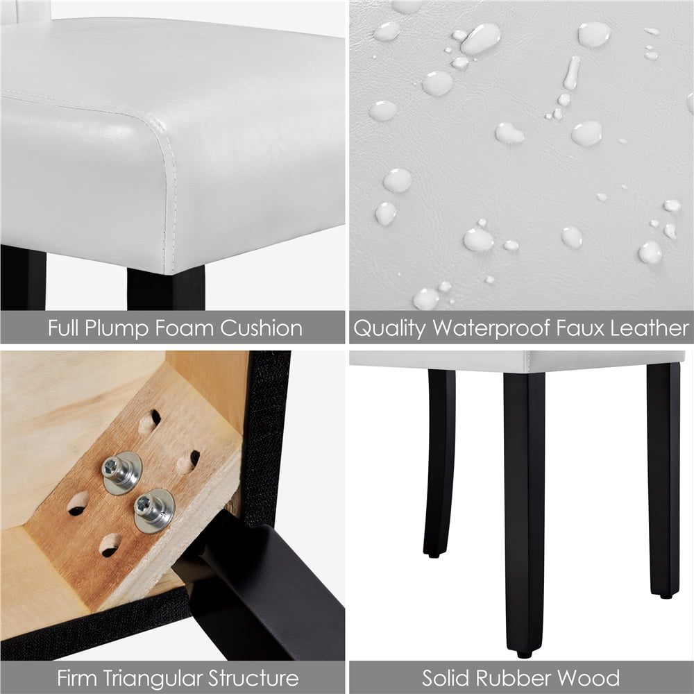 SMILE MART Dining Chair. Set of 2. White