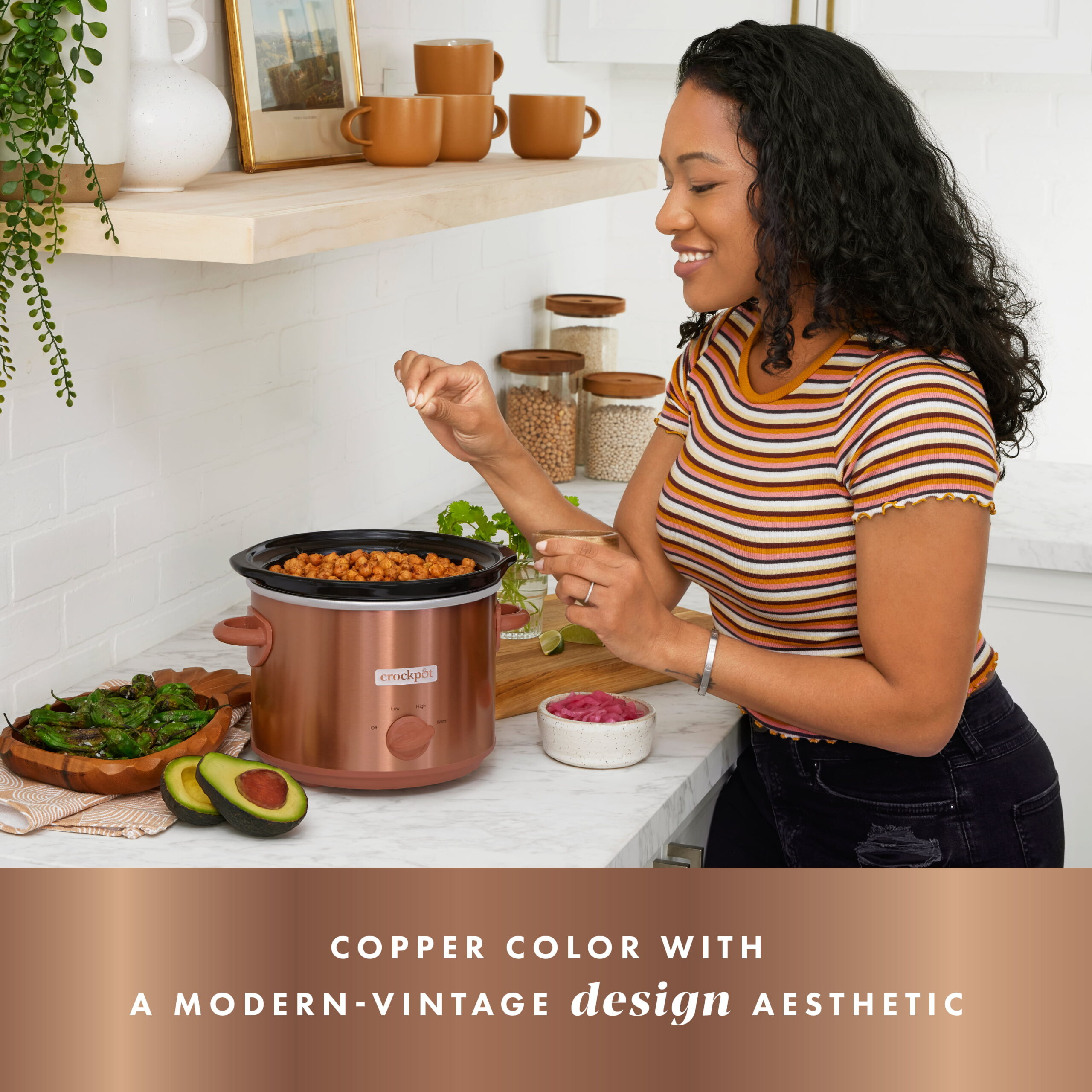 Crockpot Design Series 3-Quart Manual Slow Cooker. Copper