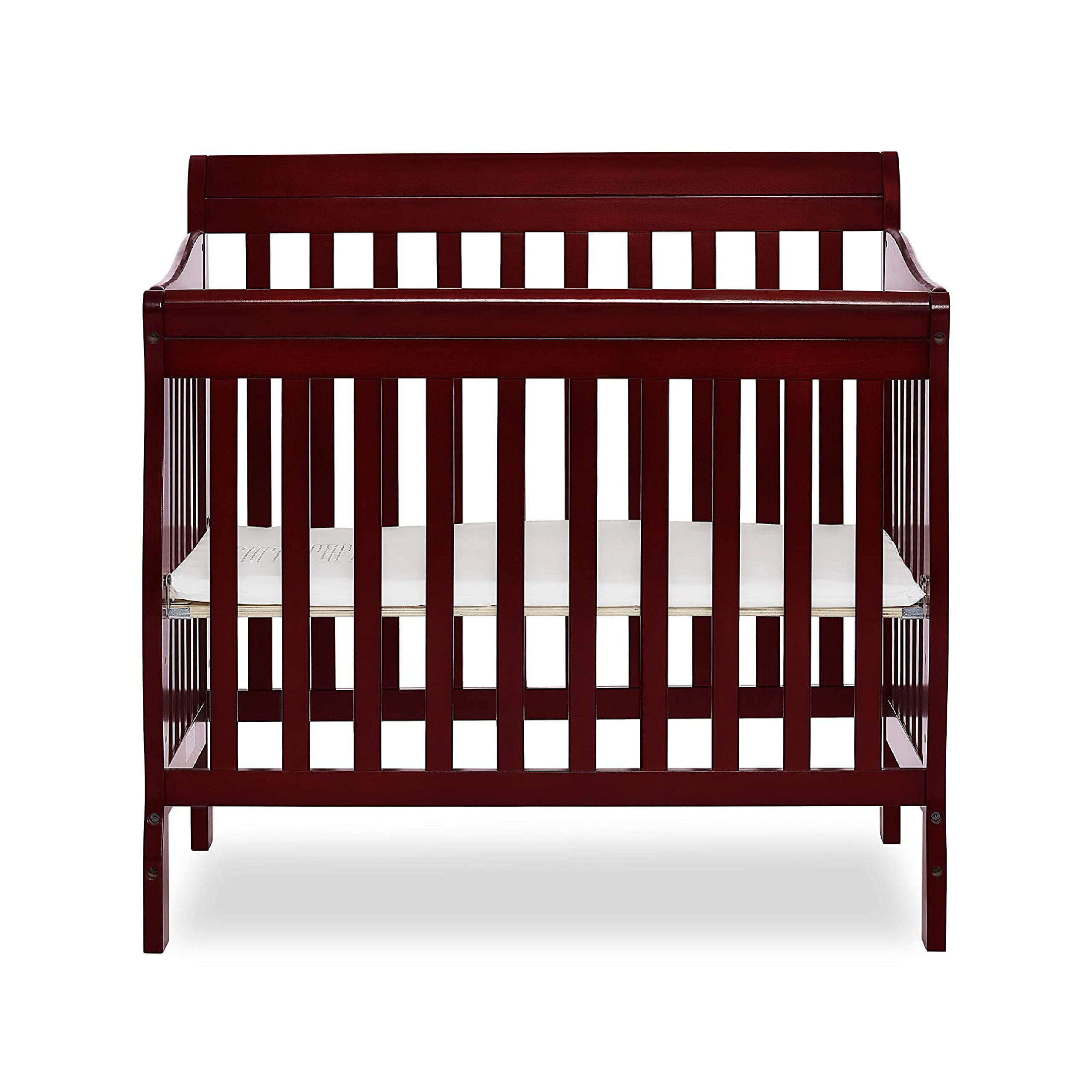 Dream On Me Aden 4-in-1 Convertible Mini Crib In Cherry. Greenguard Gold Certified