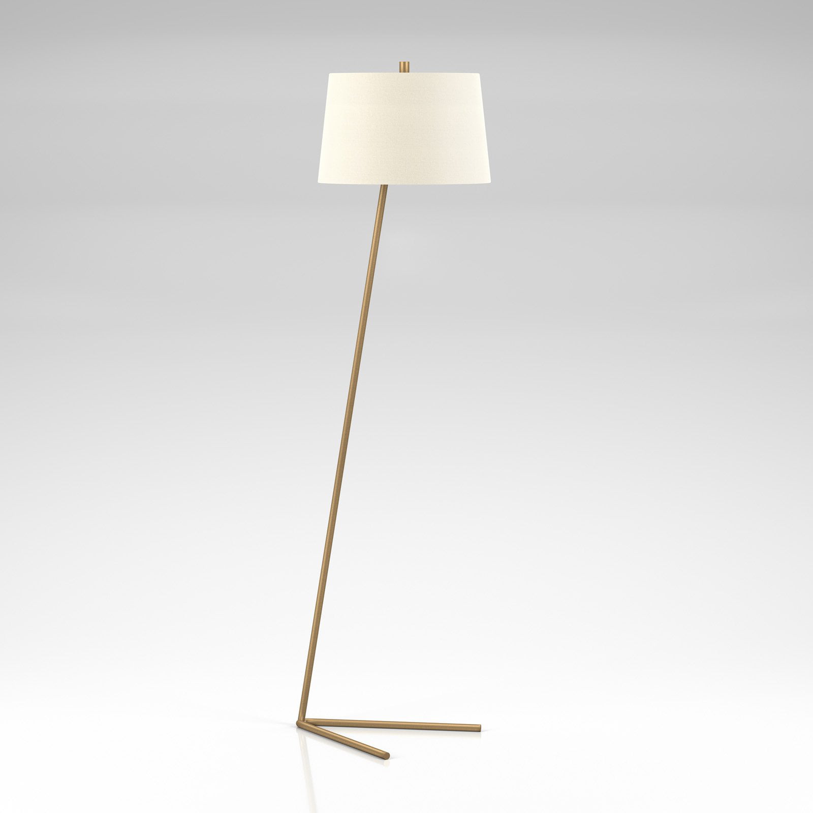 Evelyn&Zoe Marcus Metal Floor Lamp with Linen Shade