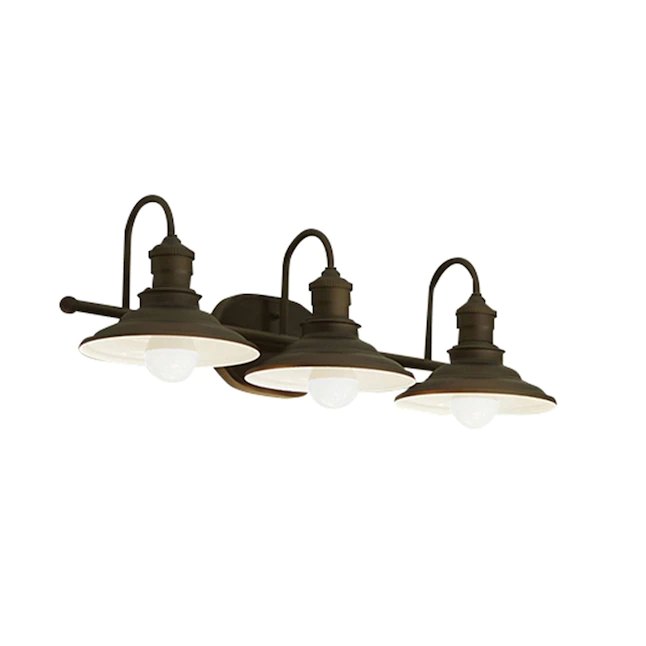 allen + roth  Hainsbrook 26.12-in 3-Light Antique Bronze Coastal Vanity Light