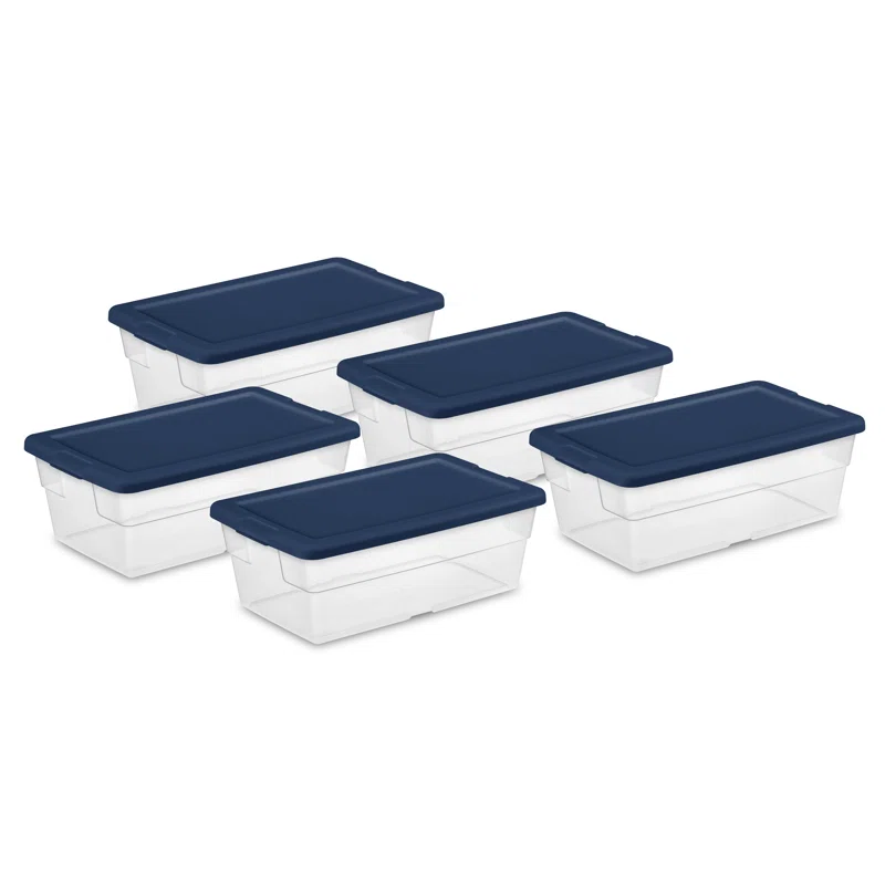 Sterilite Stackable 6 Quart Storage Box Container. Clear (90 Pack)
