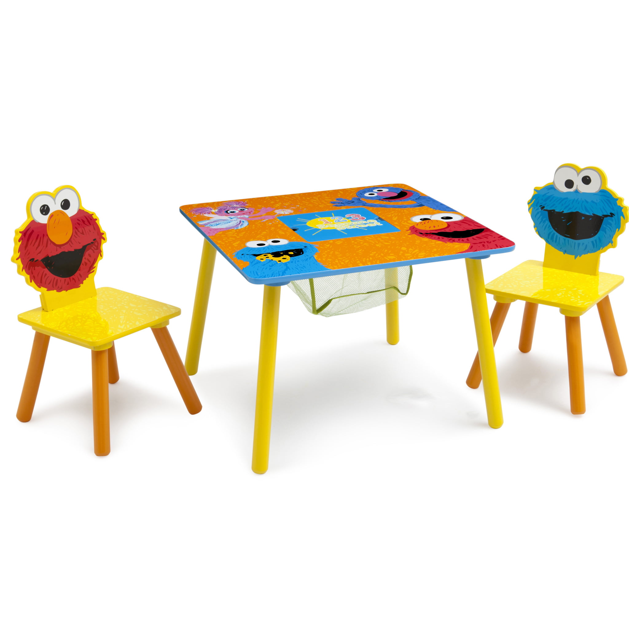 Sesame Street Wood Kids Storage Table and Chairs Set by Delta Children. Greenguard Gold Certified