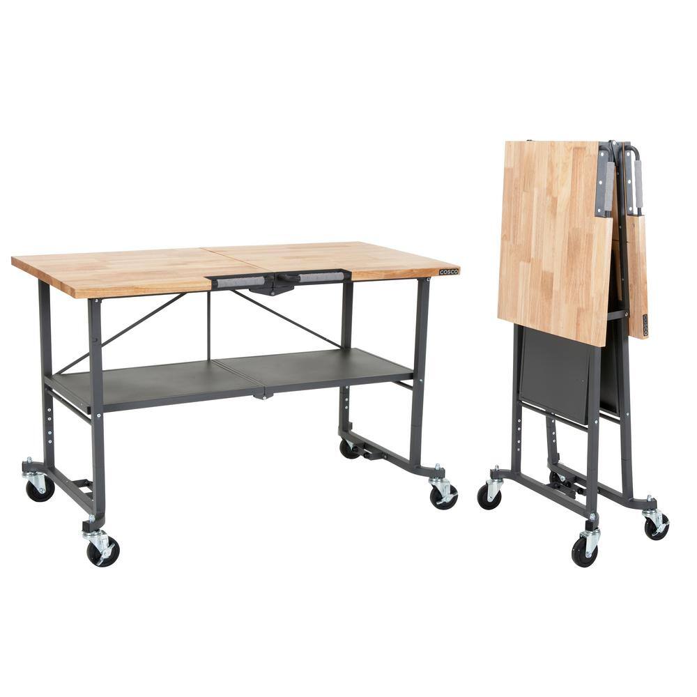 Cosco 66765DKG1E SmartFold Portable Workbench/Folding Utility Table (Gray Steel Frame)