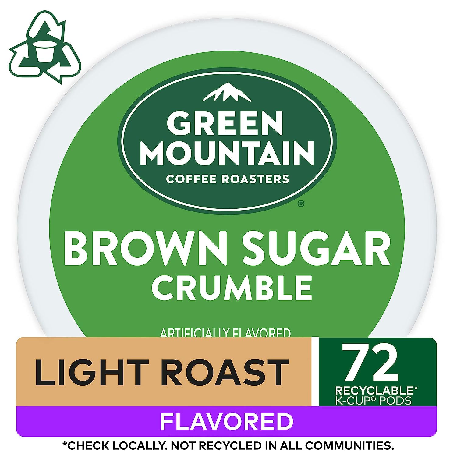 Green Mountain Coffee Roasters Brown Sugar Crumble. Single-Serve Keurig K-Cup Pods. Flavored Light Roast Coffee. 72 Count
