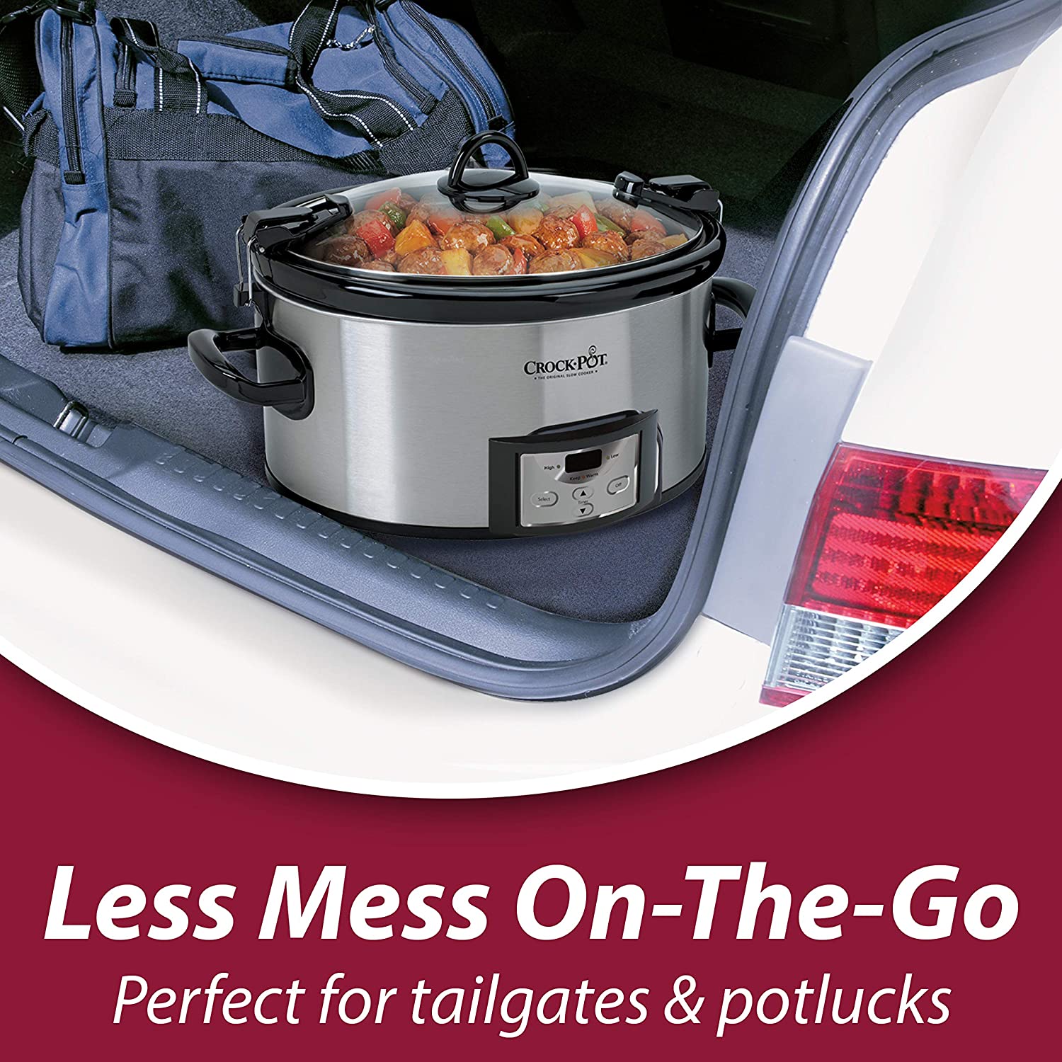 Crock-Pot SCCPVL610-S-A 6-Quart Cook & Carry Programmable Slow Cooker with Digital Timer. Stainless Steel