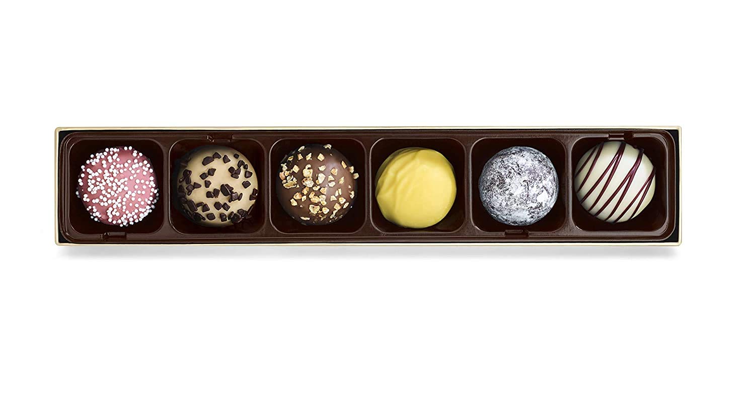Godiva Chocolatier Birthday Truffles Assorted Chocolate Gift Box. 4.09 Oz. Pack of 6