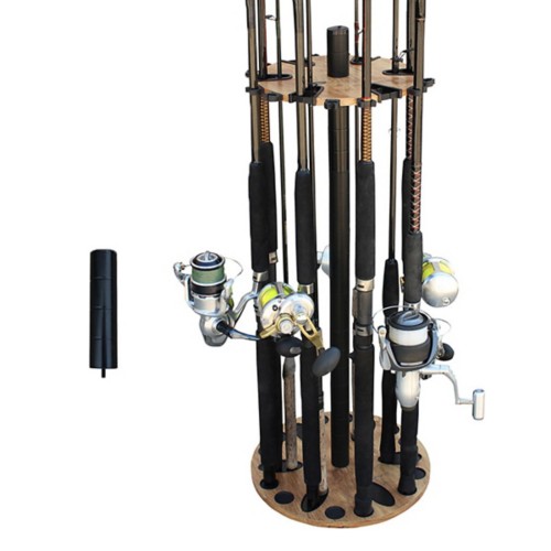Rush Creek American Cherry 24 Round Fishing Rod/Pole Storage Floor Rack