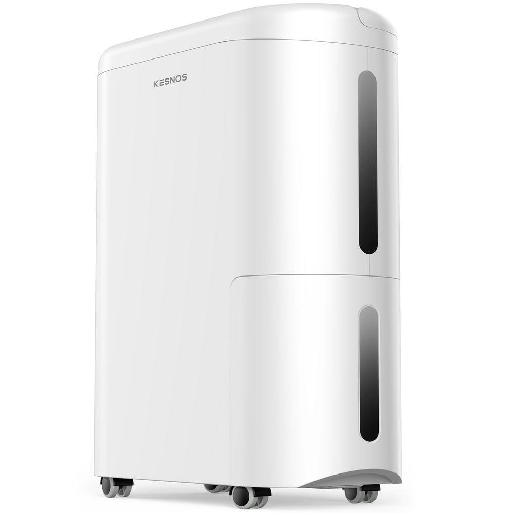 KESNOS HDCX-PD220B-1 60-Pint . Portable Home Dehumidifier For up to 4500 sq. ft. With Drain and Water Tank. Timer With Wheels. White