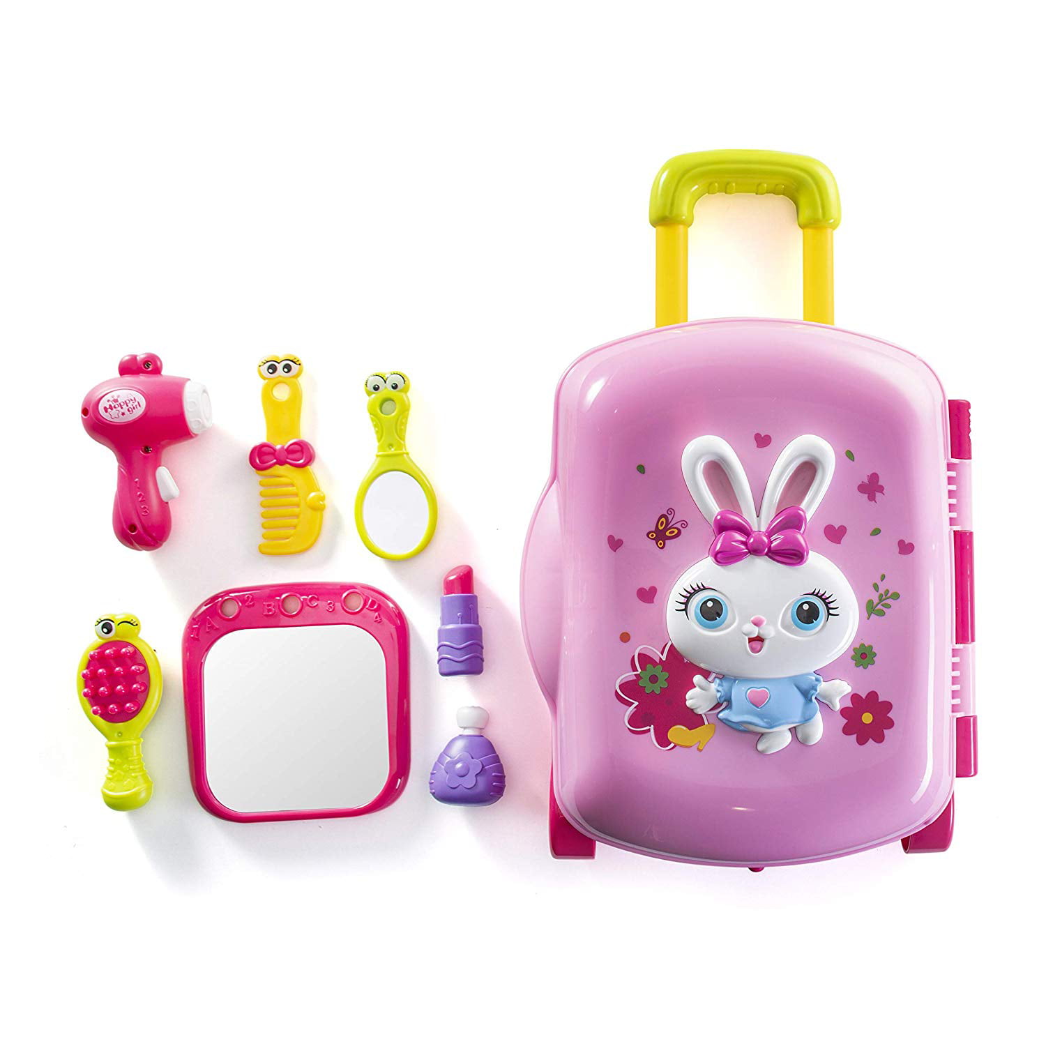 Beauty & Bliss Pretend Play Girls Kids Beauty Salon Set with Realistic Mirror and Accesories Play Set with Fashion & Makeup Accessories for Girls