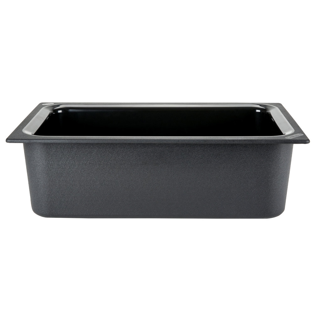 Carlisle CM110003 Coldmaster Full Size Black Cold ABS Plastic Food Pan - 6″ Deep