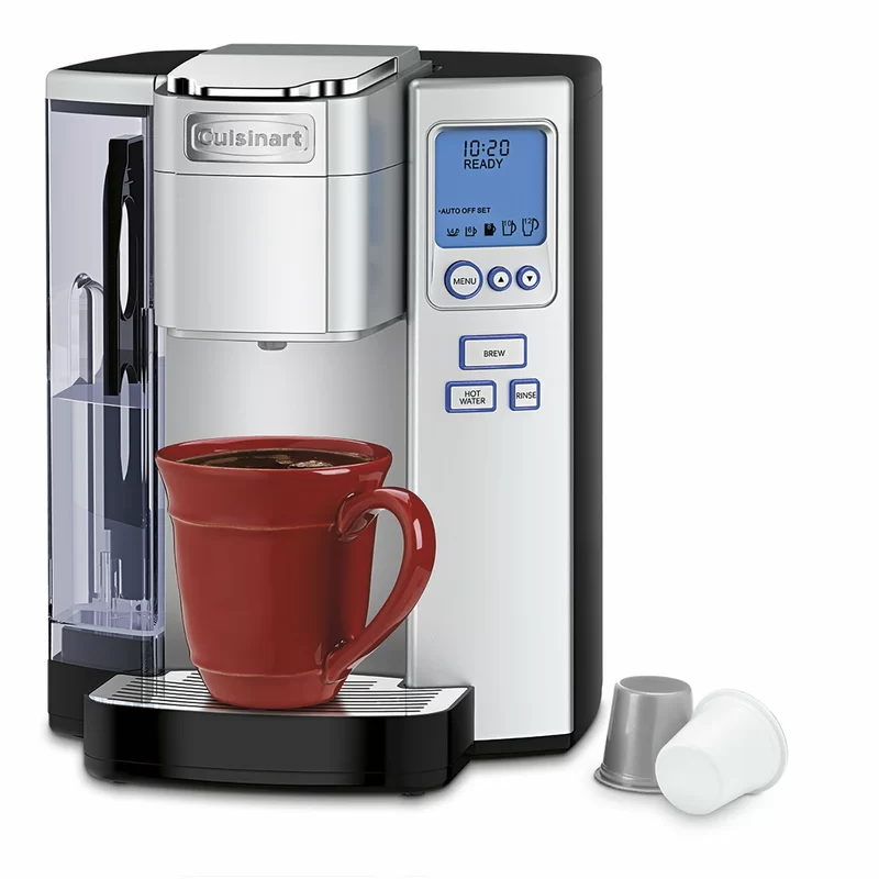 Cuisinart SS-10P1 Coffee Maker Single Serve 72-Ounce Reservoir Coffee Machine. Programmable Brewing & Hot Water Dispenser. Stainless Steel