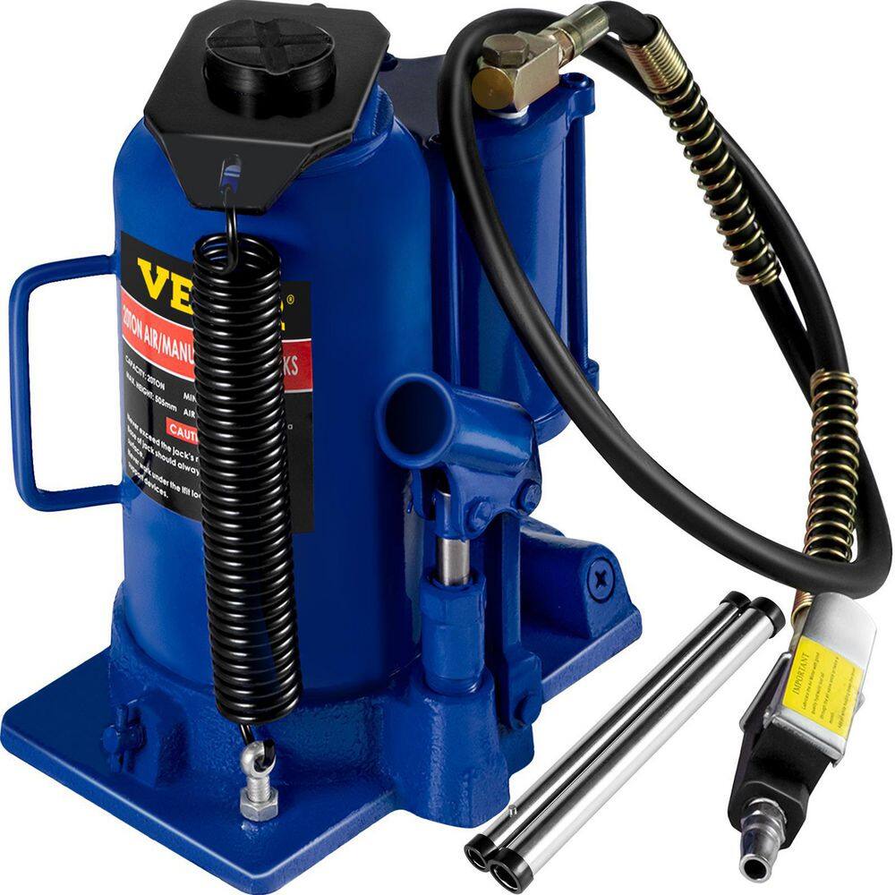VEVOR QJD20TYYGSBE00001V0 20-Ton Air Hydraulic Bottle Jack Bottle Jack Air Jack Heavy-Duty Auto Truck Repair Lift in Blue